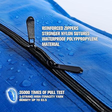 Extra-Large Foldable Moving Bags with Full-Zip Top, Reinforced Handles & Label Pockets