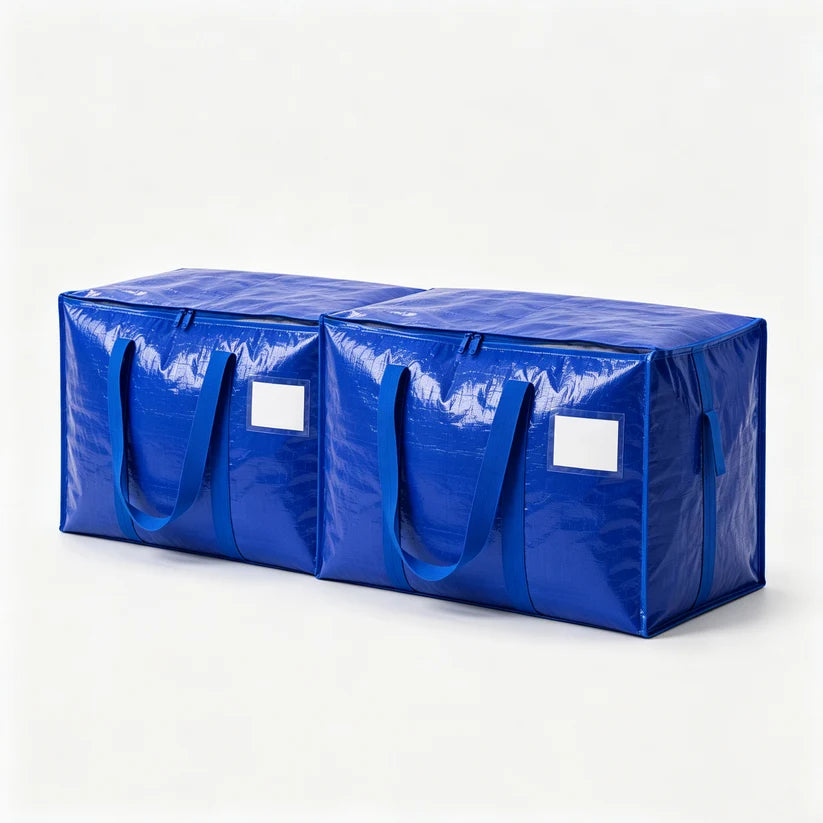 Extra-Large Foldable Moving Bags with Full-Zip Top, Reinforced Handles & Label Pockets