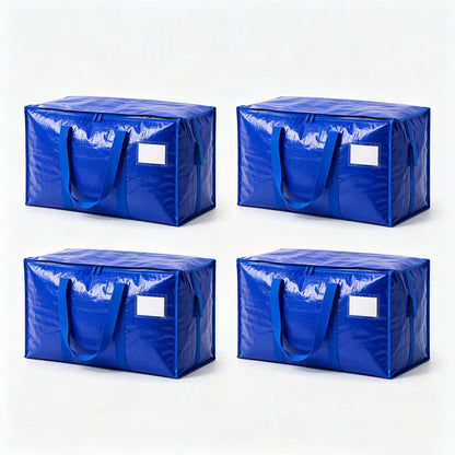 Extra-Large Foldable Moving Bags with Full-Zip Top, Reinforced Handles & Label Pockets