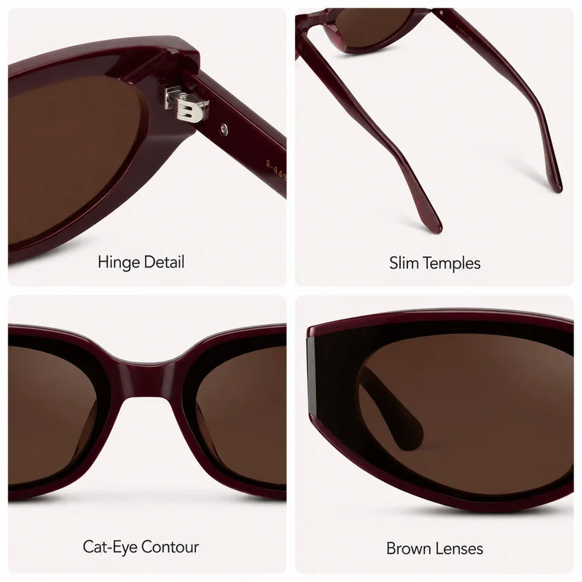Modern Flat-Lens Cat-Eye Sunglasses Eyewear Shades